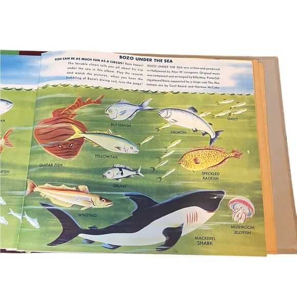 VINTAGE RARE 1948 BOZO UNDER THE SEA MULTIPLE RECORD SET & STORY BOOK 10” - Picture 4 of 8